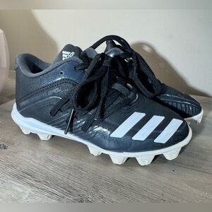 Adidas Afterburner 6 MD Youth Baseball Cleats Black, White, Carbon Sz 11K